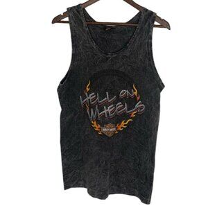 Vintage A.K. Stratman Harley Davidson Hell on Wheels Tank Top - Unisex M